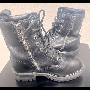 Harley Davidson Black Leather Boots- Size 6.